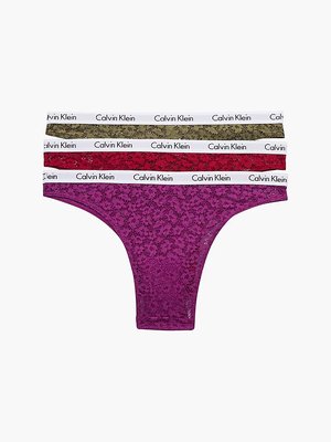 Calvin Klein Underwear – Carousel brazilky 3ks, Červená, Růžová barva