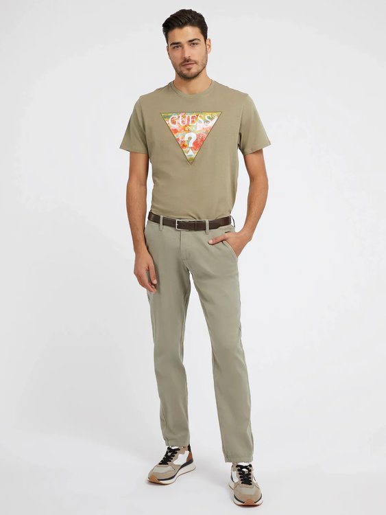 Módní Abstract triko, Khaki, Zelená barva, 2023