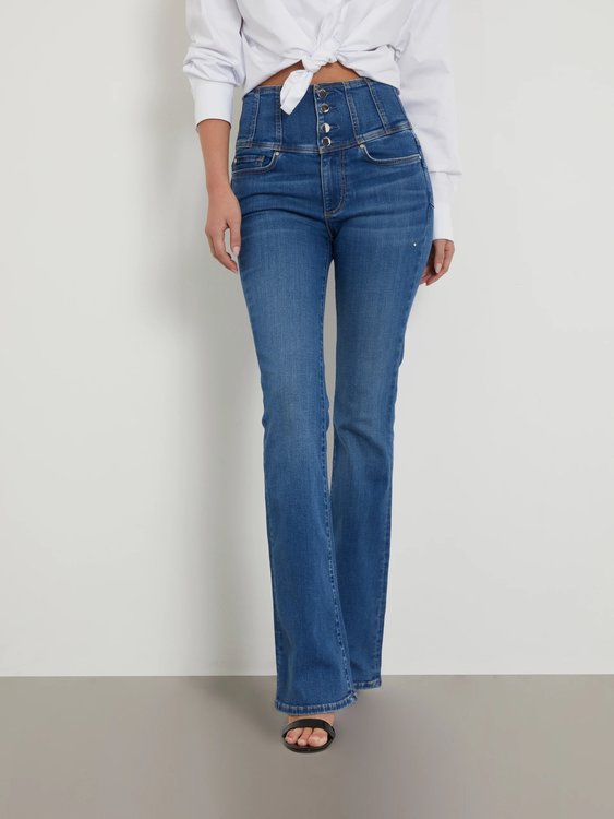 Corset Shape Up jeans GUESS, Modrá barva