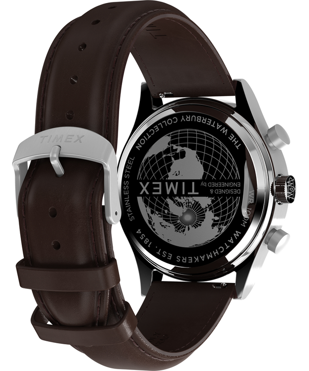 Módní Waterbury hodinky, Hnědá, Stříbrná barva, 2024