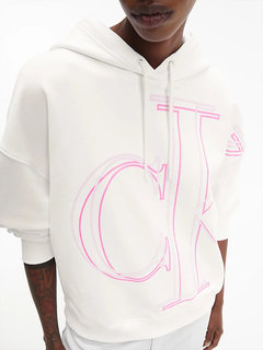 Calvin Klein Jeans – Illuminated mikina, Bílá barva 1