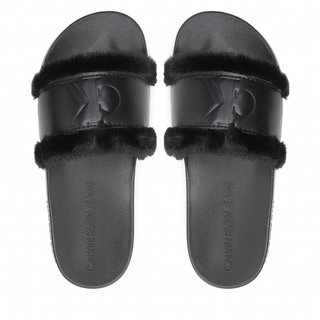 Módní Slide pantofle, Černá barva, 2022