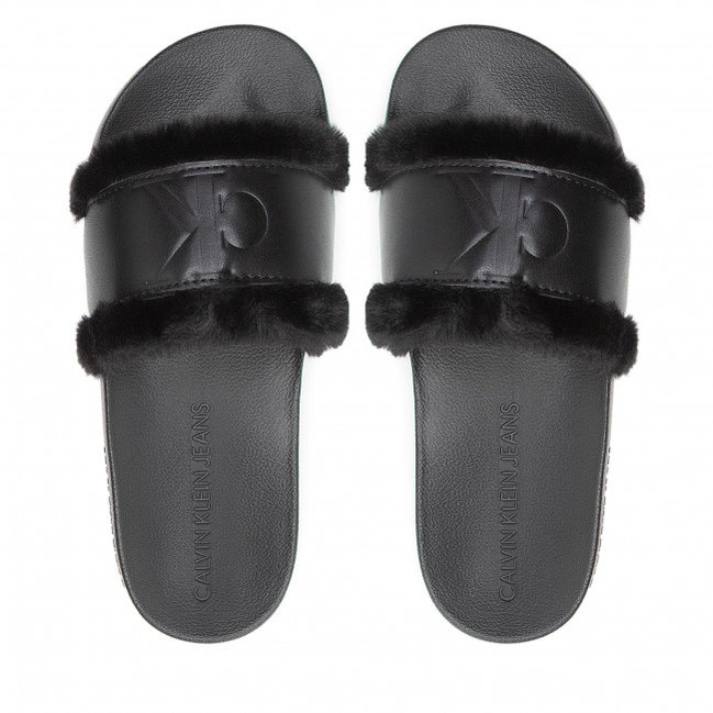 Módní Slide pantofle, Černá barva, 2022