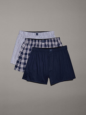 Calvin Klein Underwear – Woven boxer 3ks, Modrá barva