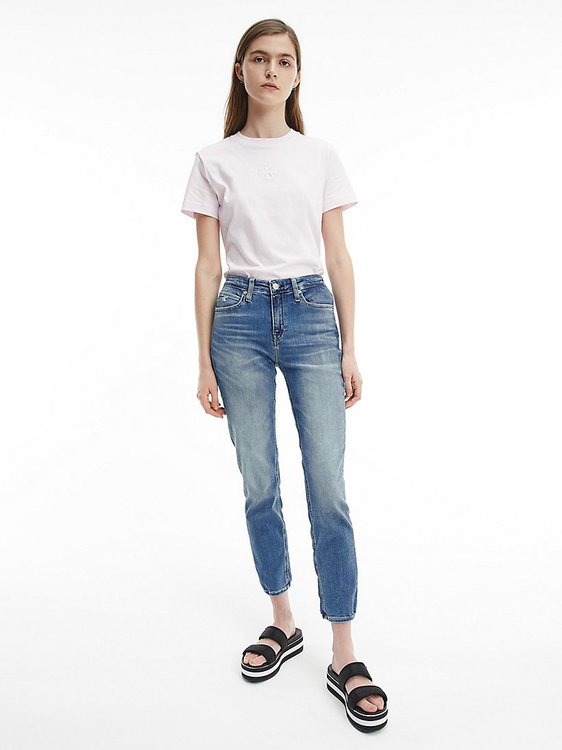 Logo triko – Calvin Klein Jeans, Růžová barva Ženy
