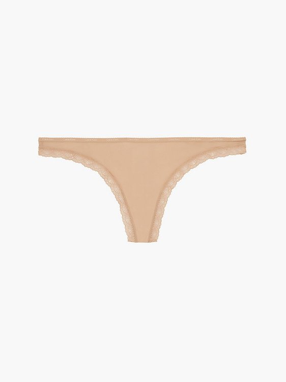 Calvin Klein Underwear – Tanga Bottoms Up, Béžová barva
