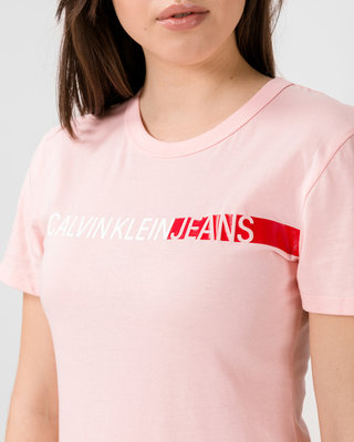 Módní Stripe Logo triko, Růžová barva, 2020