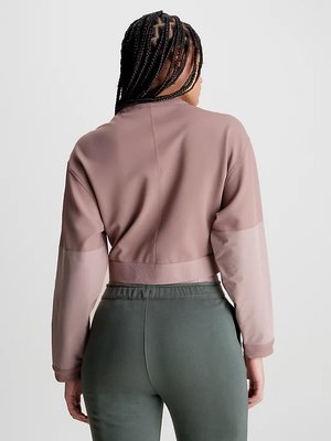 Pullover Twill mikina – Calvin Klein Performance, Růžová barva Ženy