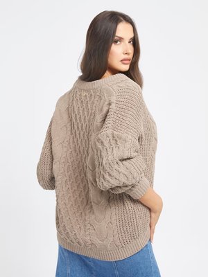 Aki Chenille svetr – GUESS, Hnědá barva Ženy