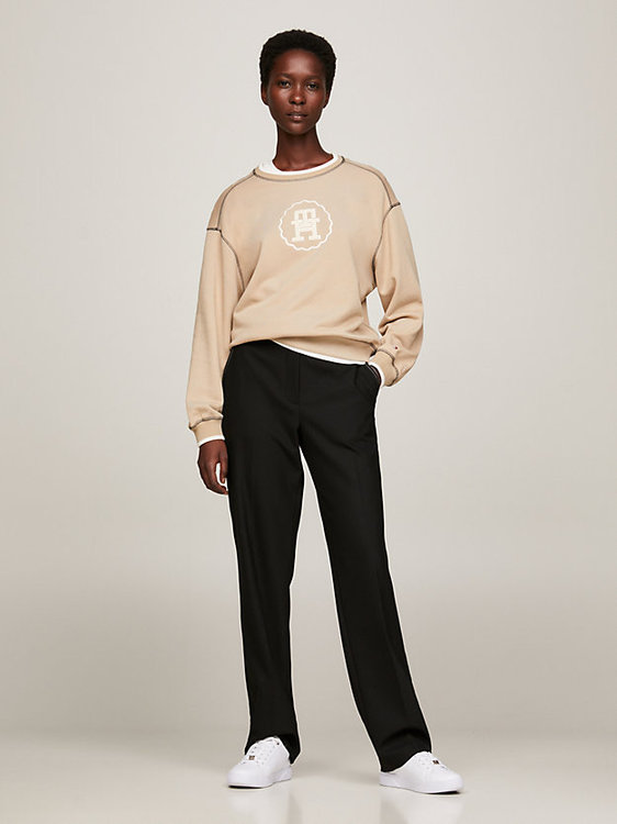 Modern Tipped mikina – Tommy Hilfiger, Béžová, Hnědá barva Ženy