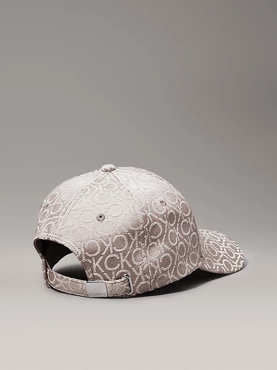 Monogram Jacquard kšiltovka – Calvin Klein Jeans, Hnědá, Šedá barva Ženy