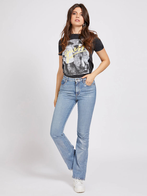 Printed triko – Guess, Černá barva Ženy