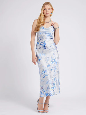 Guess – Akilina šaty, Bílá, Modrá barva