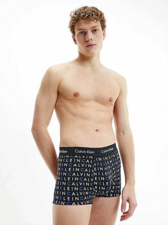 Cotton Stretch boxery 3ks – Calvin Klein Underwear, Černá, Modrá barva Muži