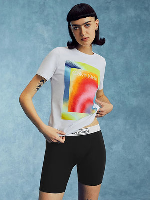 Calvin Klein Underwear – Pride pyžamový set, Bílá, Černá, Multi barva