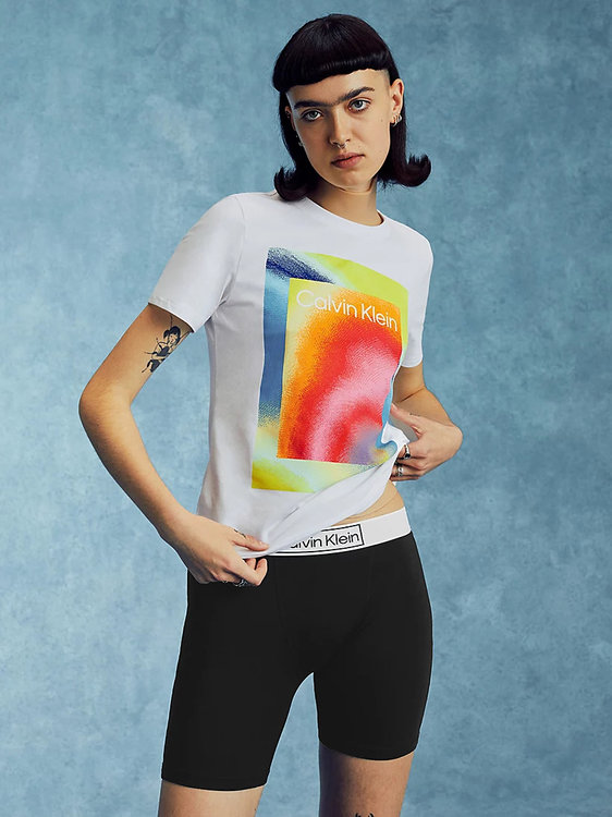 Calvin Klein Underwear – Pride pyžamový set, Bílá, Černá, Multi barva