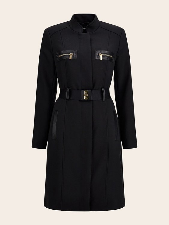 Luxusní Louise kabát, Černá barva, 38, 40, 42