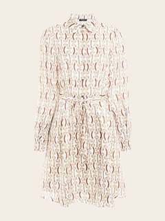 Luxusní Golden Monogram šaty, Béžová, Krémová barva, 38, 40