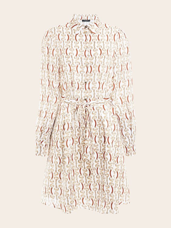 Luxusní Golden Monogram šaty, Béžová, Krémová barva, 38, 40