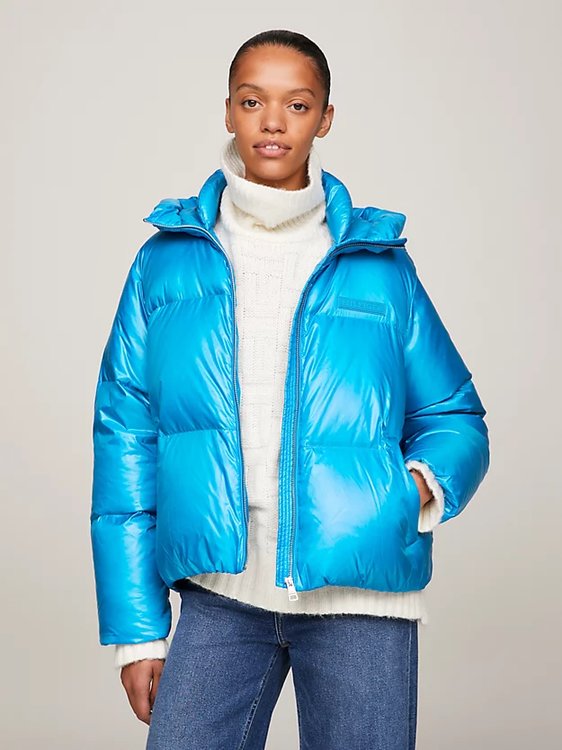 Tommy Hilfiger – New York Gloss bunda, Modrá barva