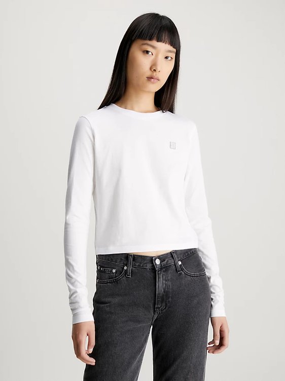 Calvin Klein Jeans – Embro Badge triko, Bílá barva