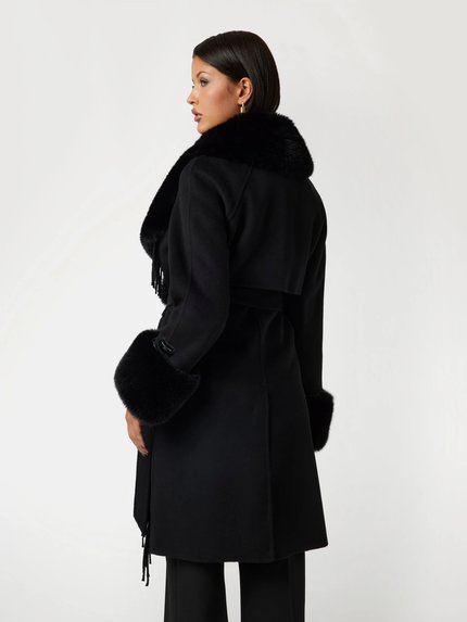 Módní Liliana kabát, Černá barva, 2024
