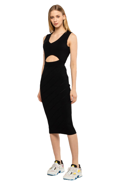 Nauru šaty Černá, Modrá barva Ženy