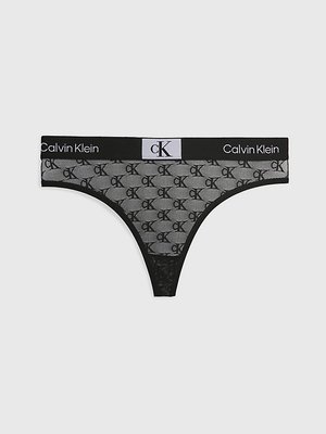 Calvin Klein Underwear – 1996 Logo Lace tanga, Černá barva