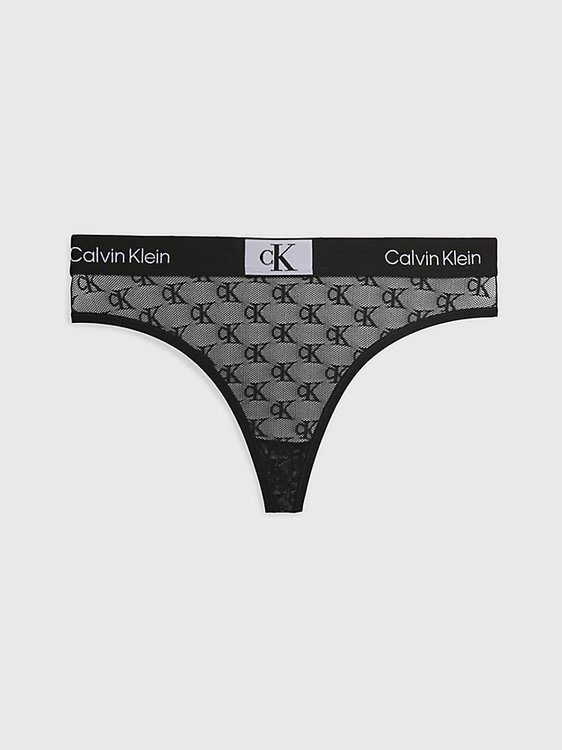 Calvin Klein Underwear – 1996 Logo Lace tanga, Černá barva
