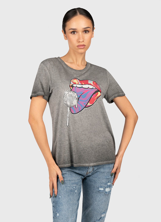 Disco Pop triko – GUESS, Šedá barva Ženy