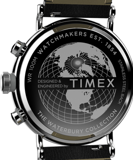 Waterbury hodinky Černá, Stříbrná barva Muži