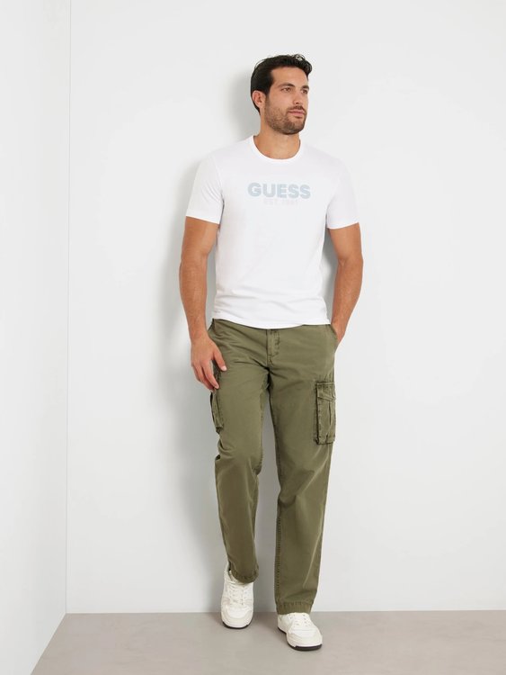 Classic Design triko – GUESS, Bílá barva Muži