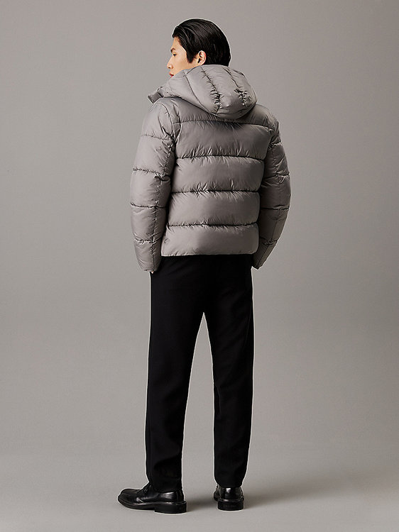 Hooded Quilt bunda – Calvin Klein, Šedá barva Muži