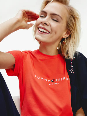 Tommy Hilfiger – TH Logo Essential triko, Oranžová barva