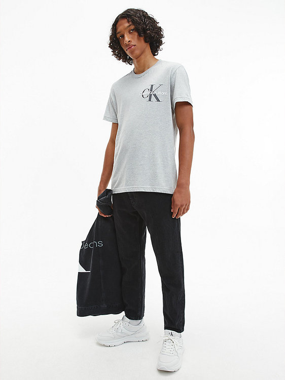 Monogram tričko – Calvin Klein Jeans, Šedá barva Muži