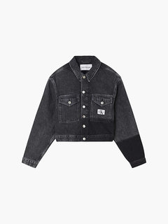 Calvin Klein Jeans, Černá barva Cropped denim bunda