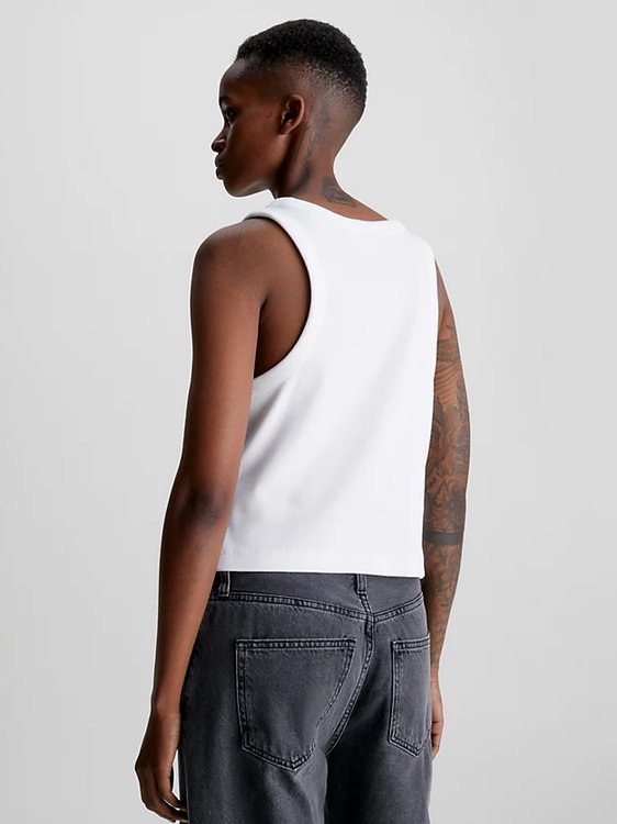Tab Rib Tank tílko – Calvin Klein Jeans, Bílá barva Ženy