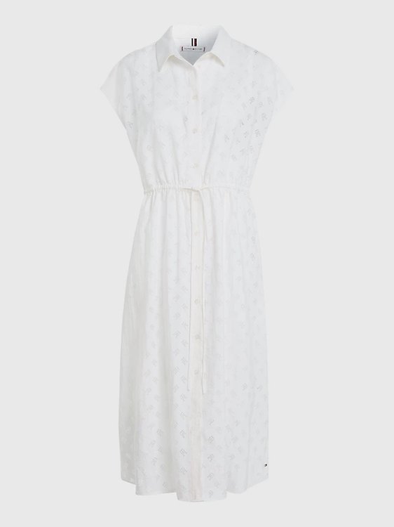 Devore Midi šaty Bílá barva Ženy