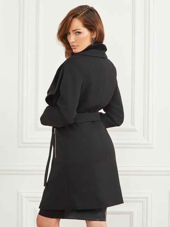 Módní Ambra kabát, Černá barva, 2023