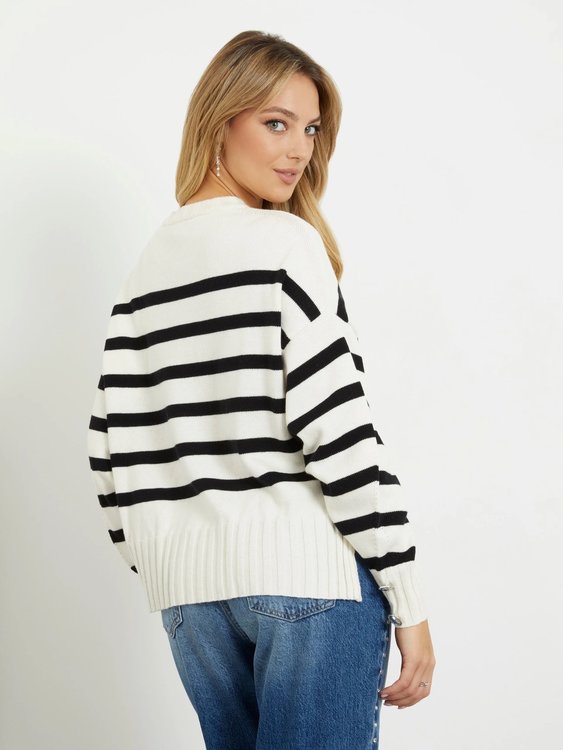 Mirelle svetr – GUESS, Bílá, Černá barva Ženy