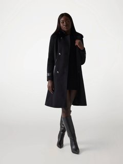 Luxusní Amelia Double Breast Belt kabát, Černá barva, XS, S, M, L, XL