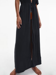 Luxusní KW0KW01786-BEH plážový KAFTAN, XXS, XS, S, M