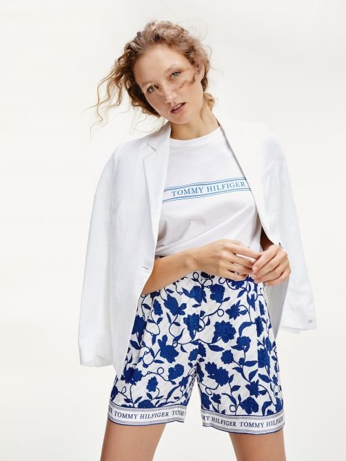 Tommy Hilfiger – TH Monogram triko, Bílá barva