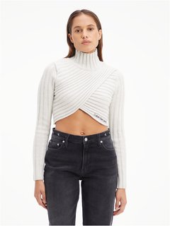 Luxusní Wrap svetr, Krémová barva, XS, S, M, L 1