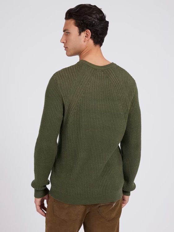 Plaite svetr – GUESS, Khaki, Zelená barva Muži