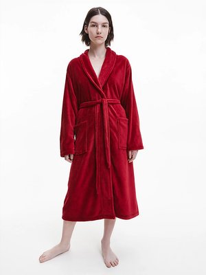 Calvin Klein Underwear – Fluffy Robe župan, Červená barva