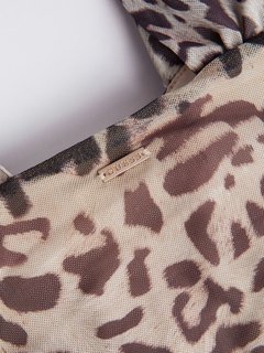 Luxusní Tecla Bow šaty, Hnědá barva, S, M