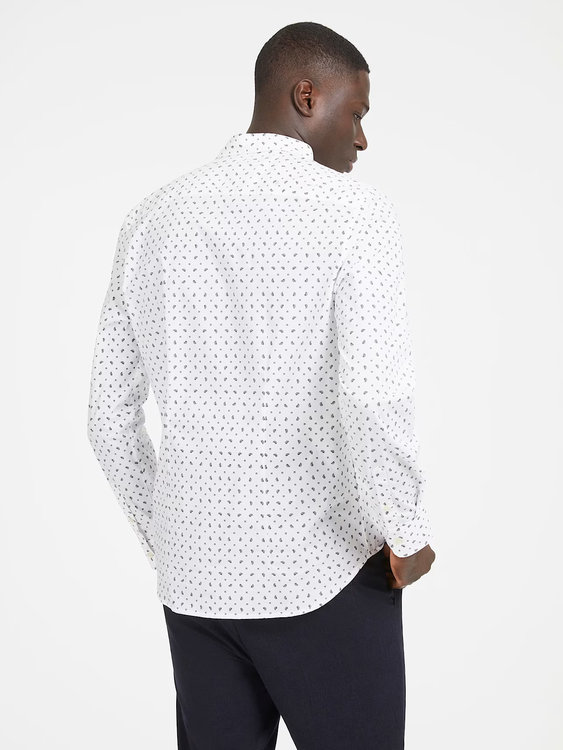 Sunset košile – GUESS, Bílá barva Muži