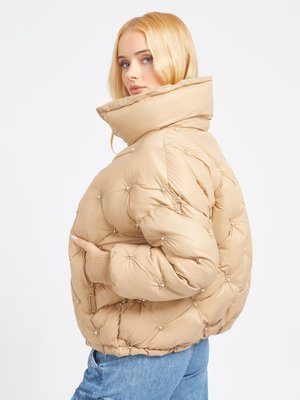 Perla Embellished bunda – GUESS, Hnědá barva Ženy