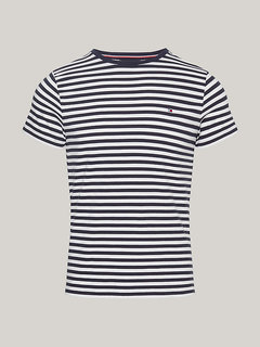 Stretch Slim Fit triko Bílá, Modrá barva Muži